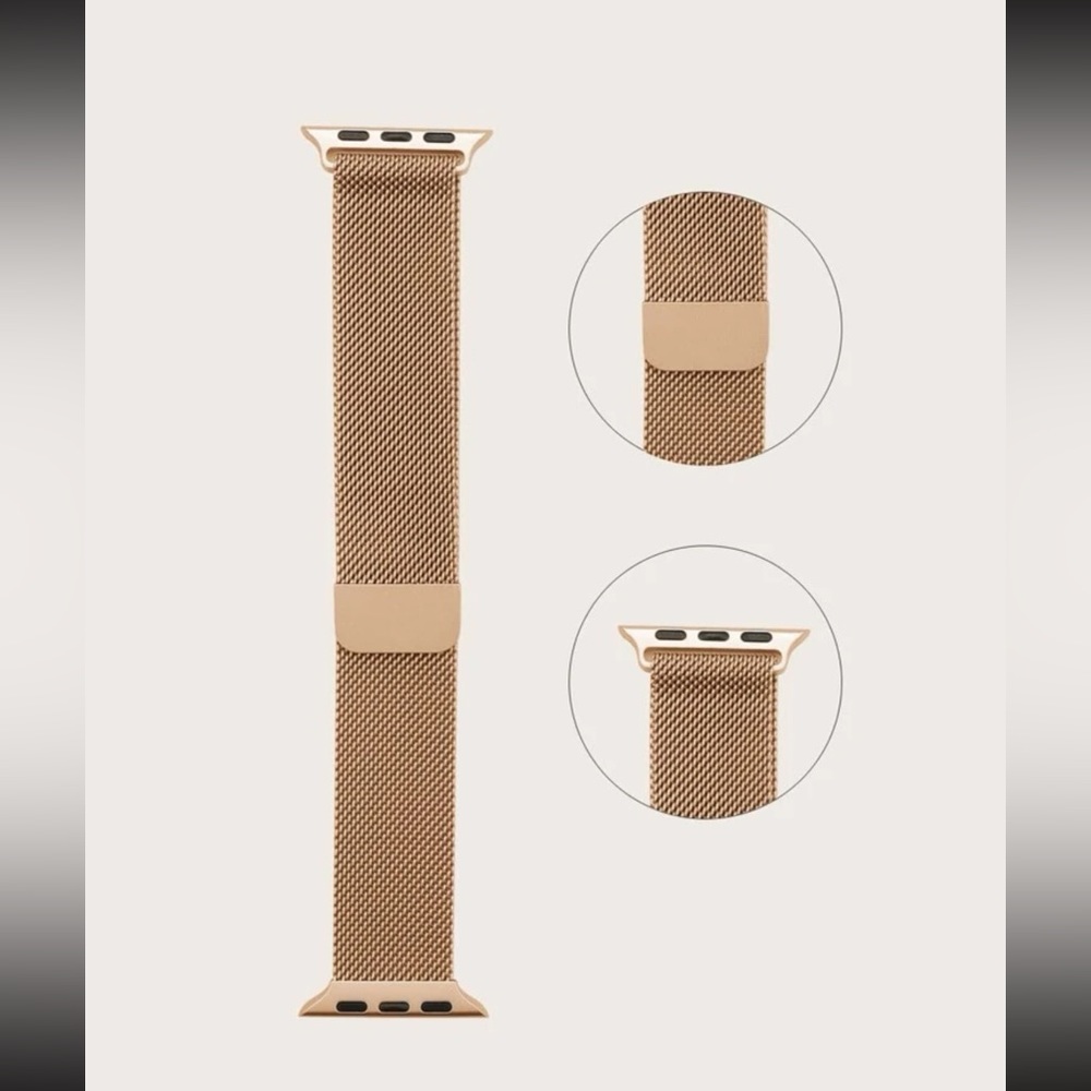 Metallic magnetic watch band